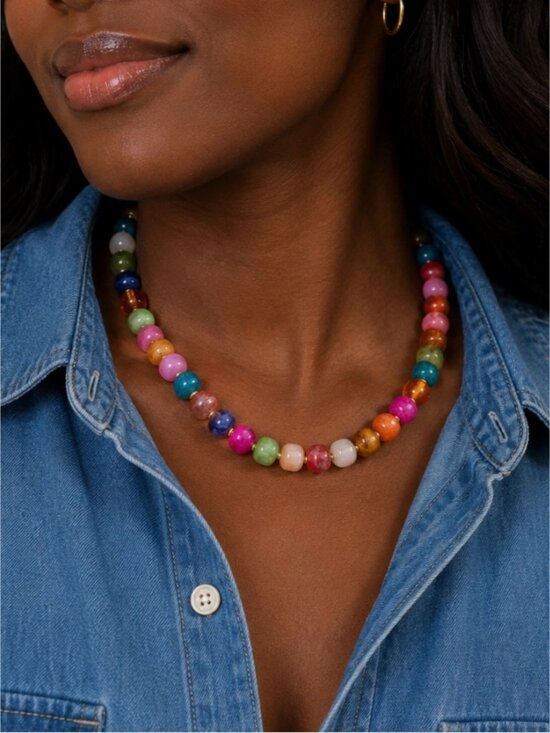 Anthropologie Jewelry - New! Colorful Preppy Beaded Dopamine Necklace NWOT 5025